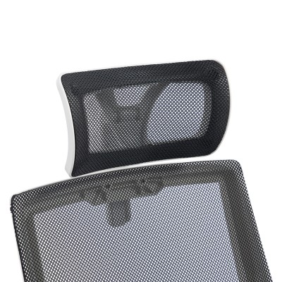 Καρέκλα γραφείου Plymot pakoworld λευκή - mesh μαύρο 48x58x112-122εκ