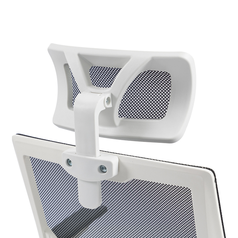 Καρέκλα γραφείου Plymot pakoworld λευκή - mesh μαύρο 48x58x112-122εκ