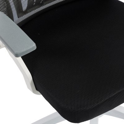 Καρέκλα γραφείου Plymot pakoworld λευκή - mesh μαύρο 48x58x112-122εκ