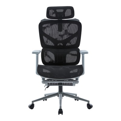 Καρέκλα γραφείου διευθυντη Vigo pakoworld γκρι- mesh μαύρο 52x70x118-124εκ