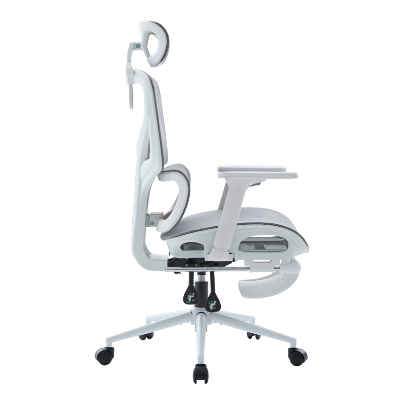 Καρέκλα γραφείου διευθυντη Vigo pakoworld λευκό- mesh γκρι 52x70x118-124εκ