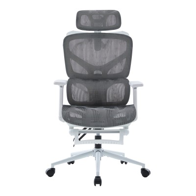 Καρέκλα γραφείου διευθυντη Vigo pakoworld λευκό- mesh γκρι 52x70x118-124εκ