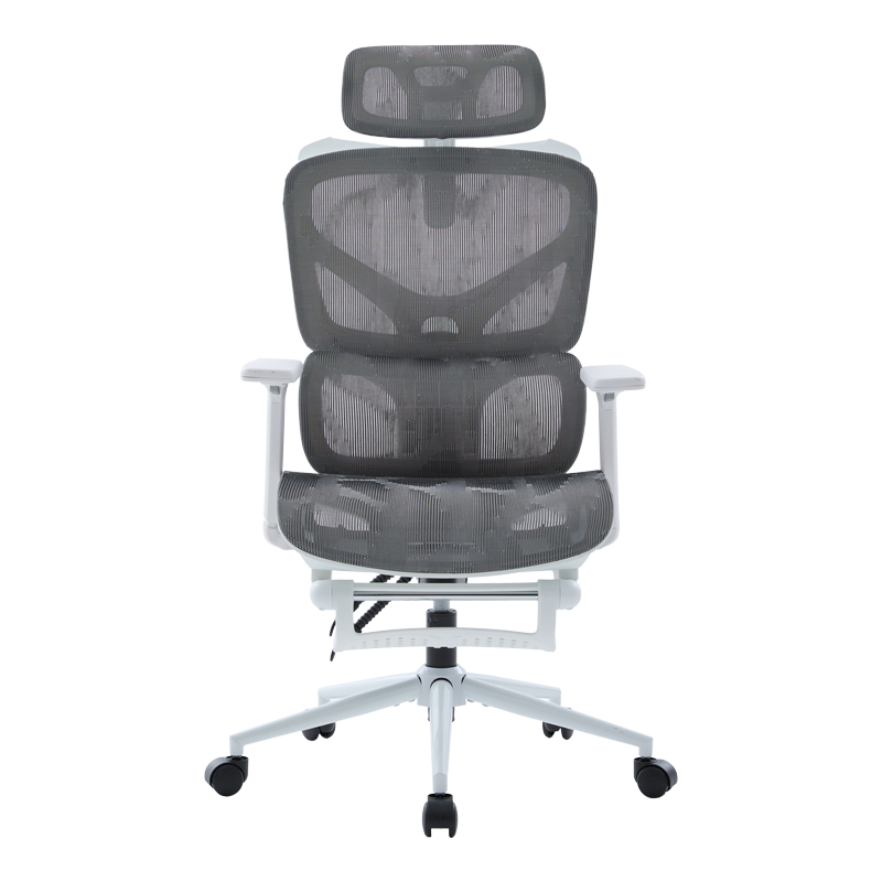 Καρέκλα γραφείου διευθυντη Vigo pakoworld λευκό- mesh γκρι 52x70x118-124εκ