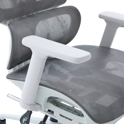 Καρέκλα γραφείου διευθυντη Vigo pakoworld λευκό- mesh γκρι 52x70x118-124εκ