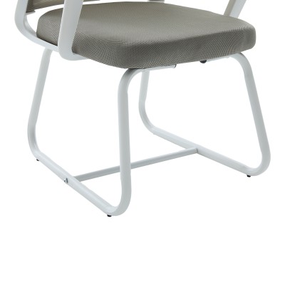 Καρέκλα επισκέπτη Palma pakoworld λευκή- mesh γκρι 46x52x94εκ