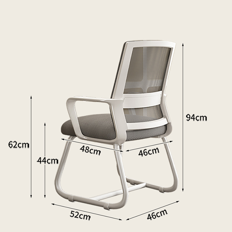 Καρέκλα επισκέπτη Palma pakoworld λευκή- mesh γκρι 46x52x94εκ