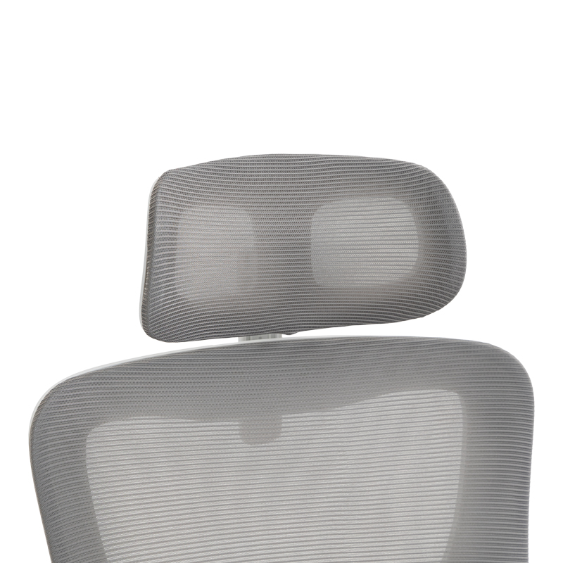 Καρέκλα γραφείου διευθυντή Mainz pakoworld λευκή mesh γκρι 50x60x112-122εκ