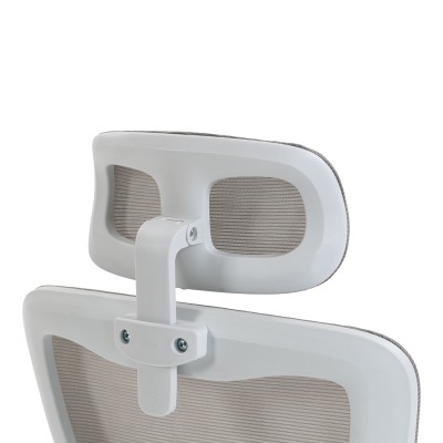 Καρέκλα γραφείου διευθυντή Mainz pakoworld λευκή mesh γκρι 50x60x112-122εκ