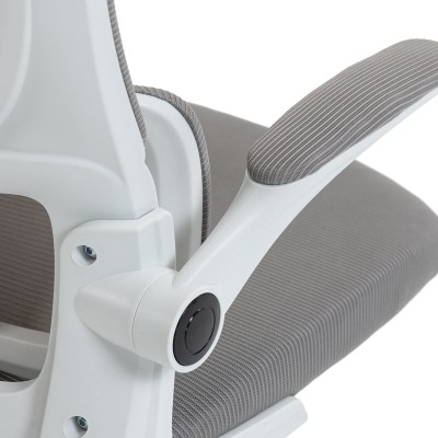 Καρέκλα γραφείου διευθυντή Mainz pakoworld λευκή mesh γκρι 50x60x112-122εκ