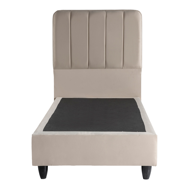 Κρεβάτι μονό Lunda pakoworld κρεμ βελούδο 90x200εκ