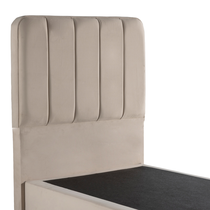 Κρεβάτι μονό Lunda pakoworld κρεμ βελούδο 90x200εκ