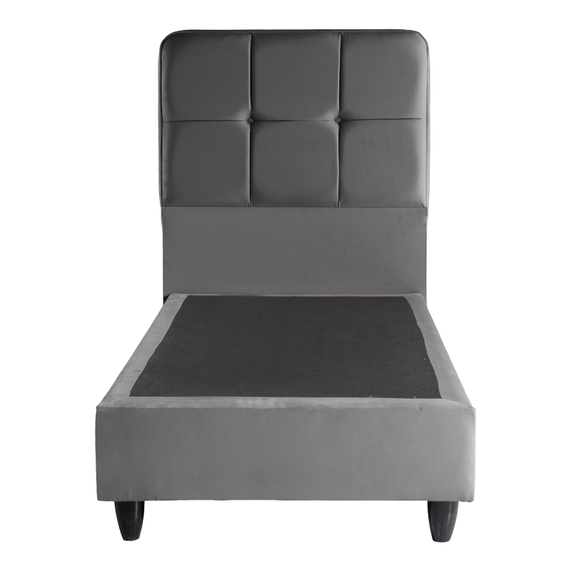 Κρεβάτι μονό Punto pakoworld ανθρακί βελούδο 90x200εκ