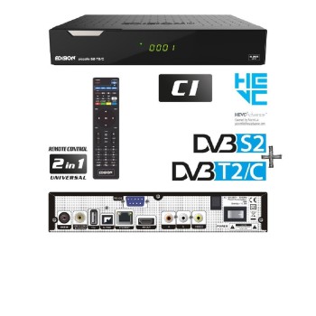 Edision Piccollo Δορυφορικός Αποκωδικοποιητής S2+T2/C Combo (01-07-0016) (σε 3 άτοκες ή 4 εώς 36 δόσεις)