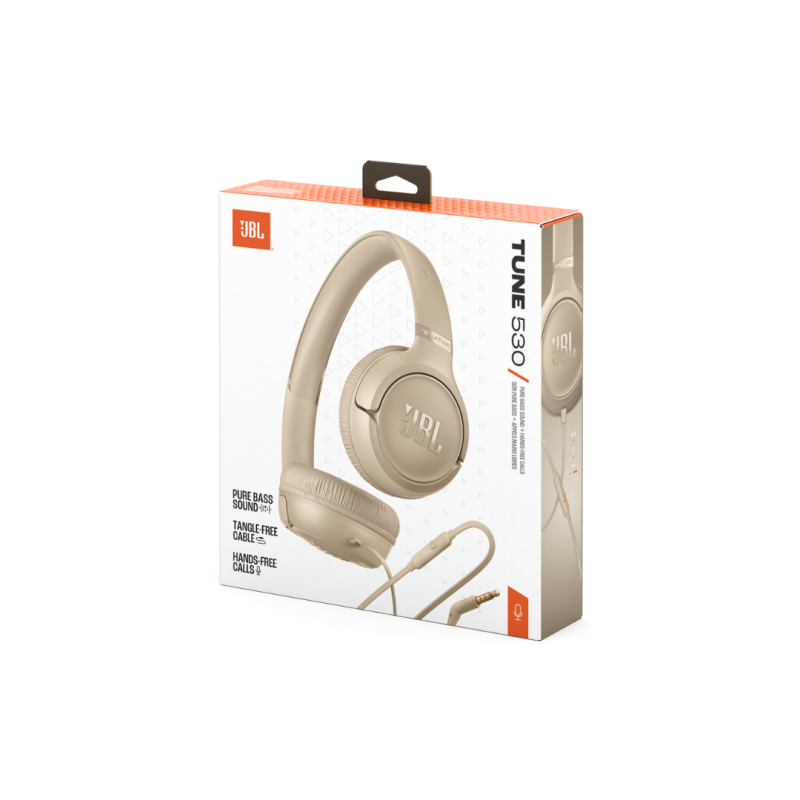 JBL Tune 530, On-Ear Bluetooth Headphones, Beige
