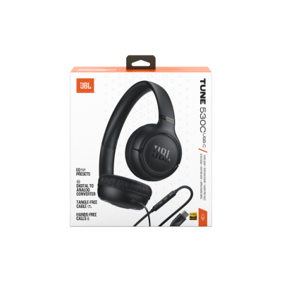 JBL Tune 530C, On-Ear Wired Headphones, Black