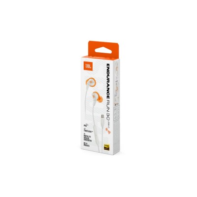 JBL Endurance RUN 3, In-Ear Sport Headphones, USB-C, White