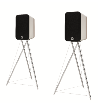 Concept 300, Bookshelf Speakers with stand, Silver/Ebony